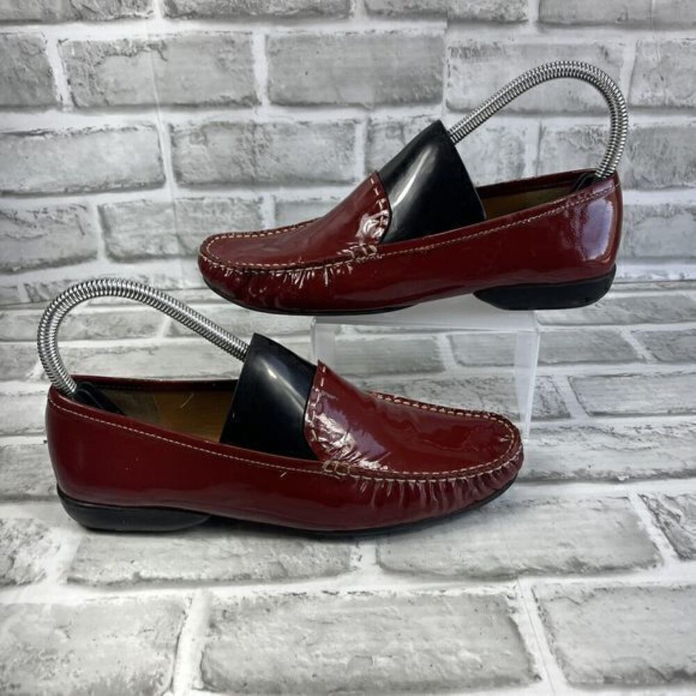 Talbots Women's Size 7 B Red Patent Leather Slip On Loafers Shoes